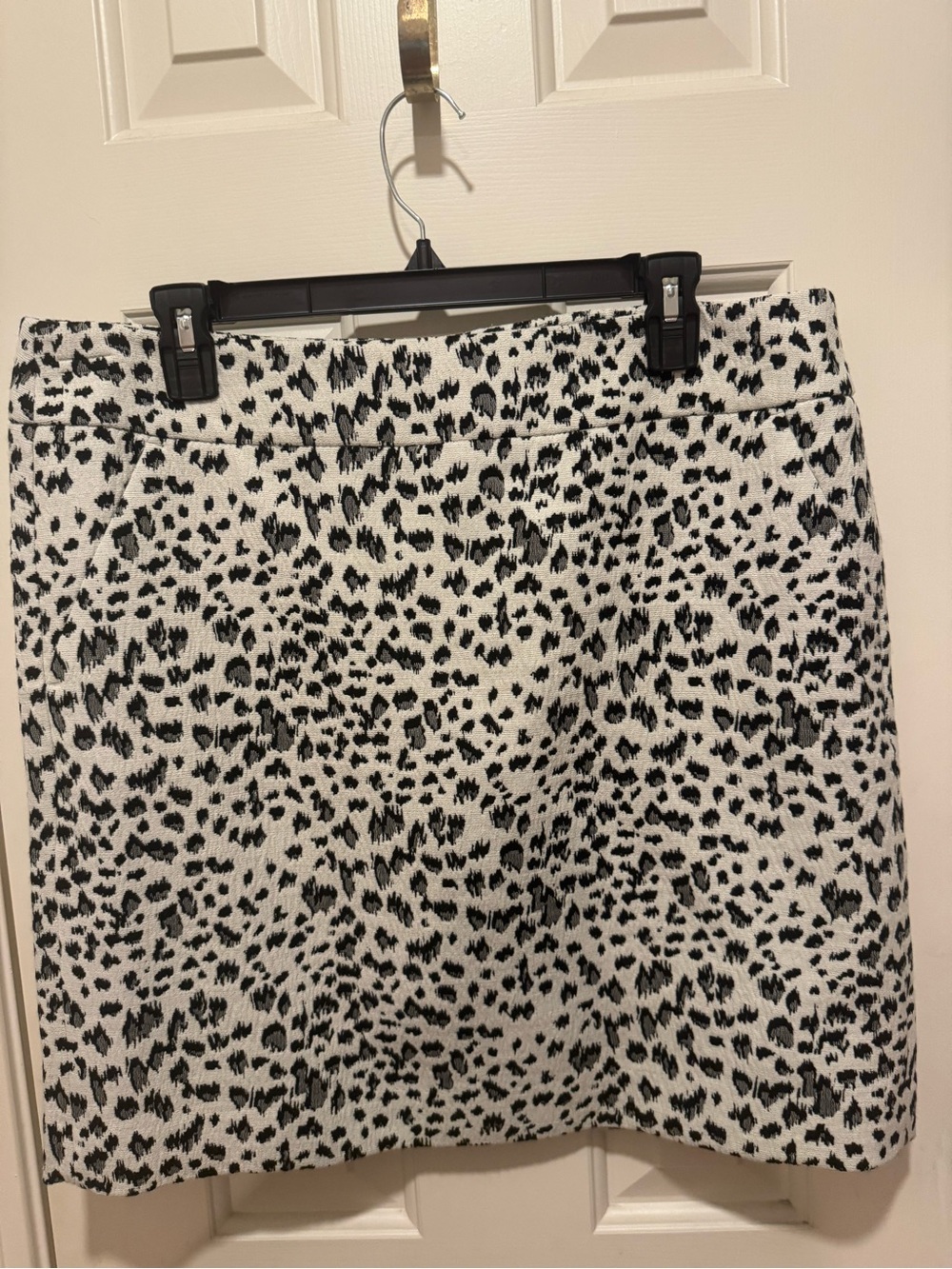 LOFT Black and White Mini Skirt - Animal Print